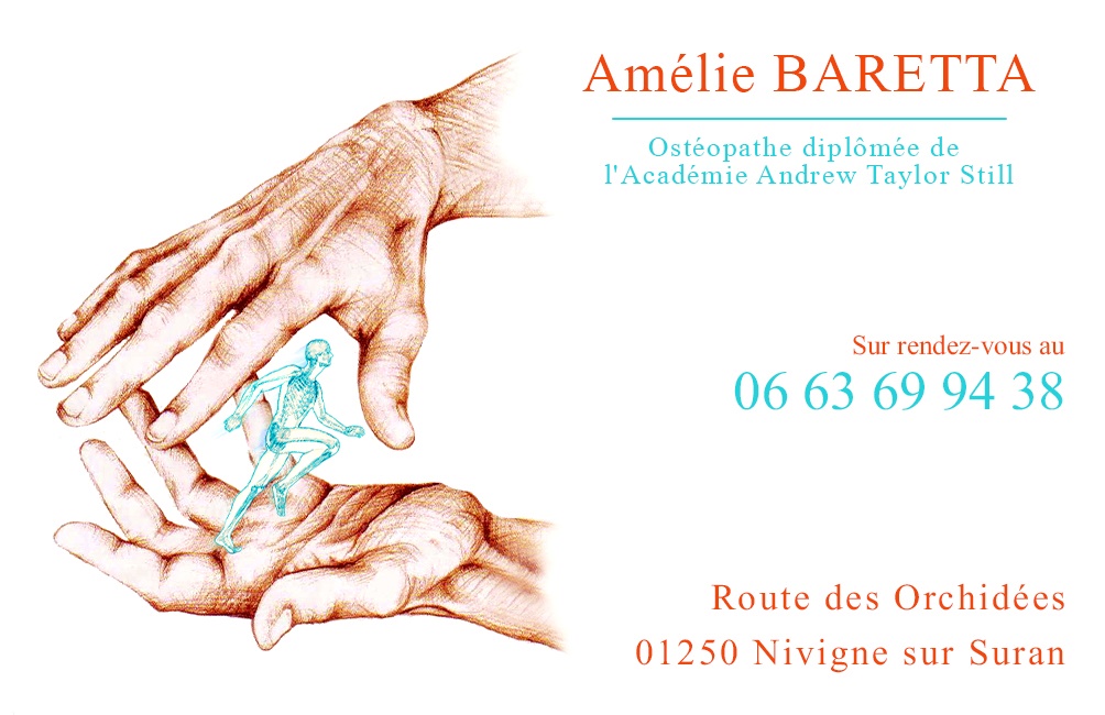 Carte de visite Amélie Baretta Ostéopathe
